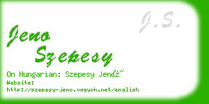 jeno szepesy business card